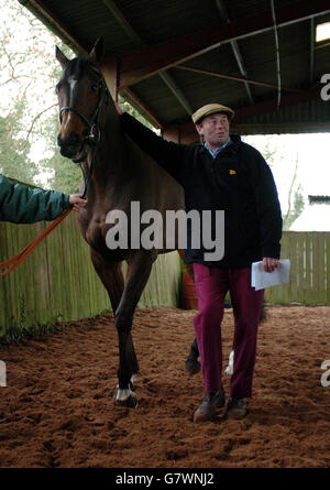 Les courses de chevaux - Nicky Henderson d'équitation Journée Portes Ouvertes - Sept Barrows Banque D'Images