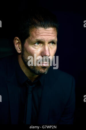 Football - Ligue des champions de l'UEFA - quart de finale - deuxième étape - Real Madrid / Atletico Madrid - Santiago Bernabeu.Diego Simeone, directeur de l'Atletico Madrid Banque D'Images