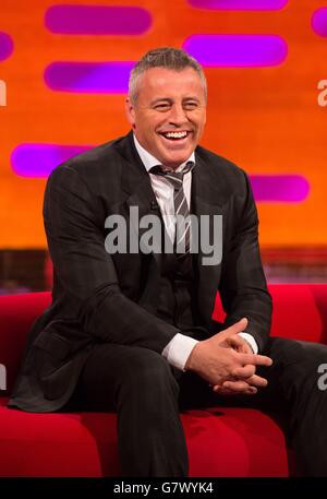 Matt LeBlanc pendant le tournage du Graham Norton Show, aux London Studios, au sud de Londres. Banque D'Images