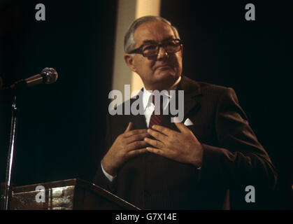 Le Premier ministre James Callaghan parle lors d'une conférence du Parti travailliste Tenu à Blackpool Banque D'Images