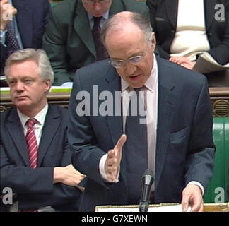 Questions des premiers ministres - la Chambre des communes - Westminster. Le chef conservateur Michael Howard. Banque D'Images