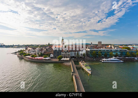 Avis de Friedrichshafen, promenade du front de mer, port, Bodensee, le lac de Constance, Bade-Wurtemberg Banque D'Images