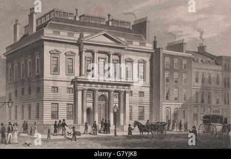 ST. BARTHOLOMEW'S LANE. Auction mart. Londres. SHEPHERD, antique print 1828 Banque D'Images