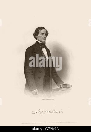 Guerre civile américaine. Portrait de Jefferson Davis. La politique, l'ancien 1864 Banque D'Images