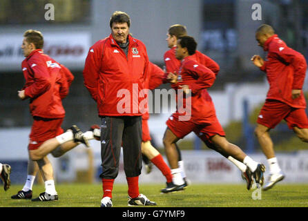 Football - Coupe du Monde 2006 Qualifications - Pays de Galles v France - Pays de Galles - Formation Ninian Park Banque D'Images