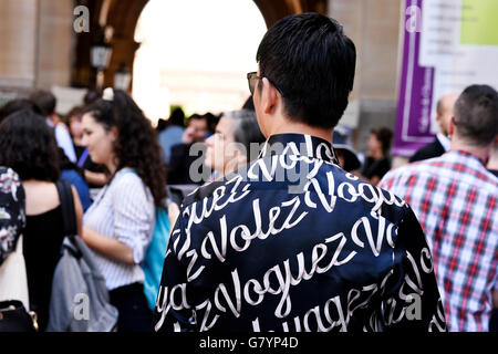 Streetstyle outside Louis Vuitton Show with Key of korean group SHINee,  Paris Fashion Week Men S/S 2017 Stock Photo - Alamy