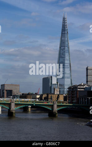 Vue sur la ville de Londres. Une vue générale du Shard à Londres. Banque D'Images