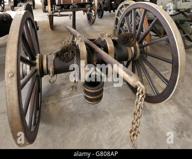 Musée historique national de chariots d'artillerie modèle 1844 Cavalli - il montait tous les canons Banque D'Images