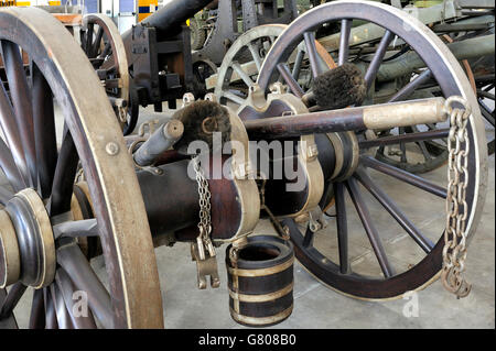 Musée historique national de chariots d'artillerie modèle 1844 Cavalli - il montait tous les canons Banque D'Images