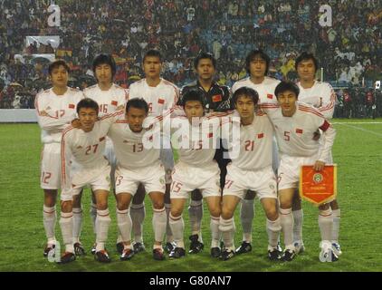 Football - International friendly - Espagne / Chine - Helmantico Stadium.Les équipes chinoises s'alignent avant leur match contre l'Espagne Banque D'Images