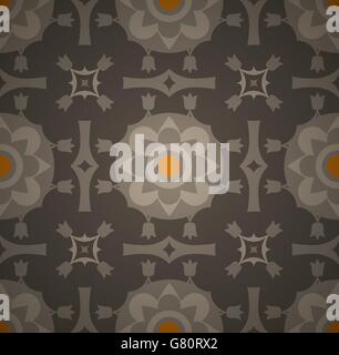 Abstract Vector Background de Brown Floral damassé motif transparent Illustration de Vecteur