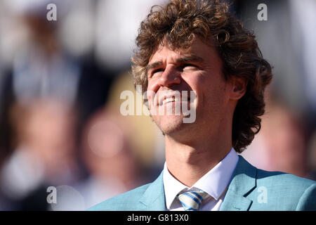 Gustavo Kuerten le 15 e jour de l'Open de France à Roland Garros le 7 juin 2015 à Paris, France Banque D'Images