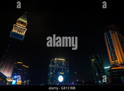 Casino Hotel resorts néons de Macao Chine Macao cotai strip dans la nuit Banque D'Images