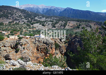 L'église au sud de la Crète, Gorges Aradena Banque D'Images