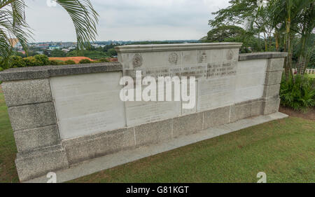 Monument commémoratif de guerre chinois dans le cimetière de guerre Kranji, Singapour Banque D'Images