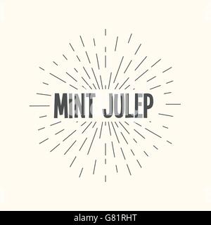 Hand drawn vector sunburst - mint julep. Illustration de Vecteur