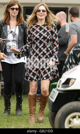 Geri Halliwell sur les coulisses du festival de l'île de Wight, à Seaclose Park, Newport, île de Wight. Banque D'Images