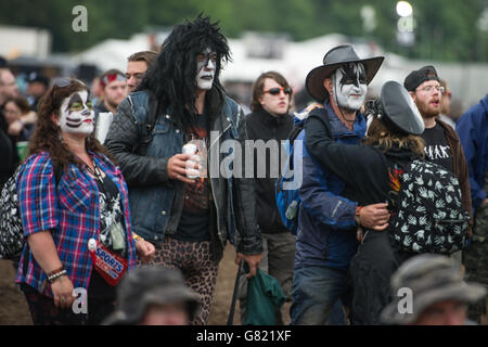 Festival Goers le jour 3 de Download festival le 14 2015 juin à Donnington Park, Royaume-Uni Banque D'Images