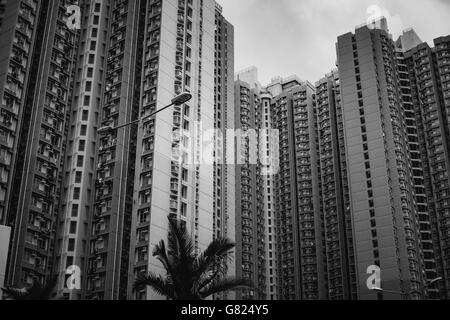 Le logement public bondé de Hong Kong situé dans le quartier Sham Shui Po Banque D'Images