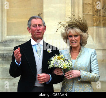 Mariage Royal - Mariage du Prince Charles et Camilla Parker Bowles - Service de prière et de dévouement - La Chapelle St George Banque D'Images