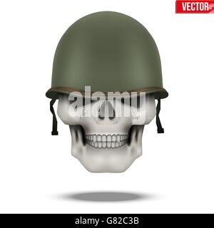 Casque M1 US MILITAIRE DE LA DEUXIÈME GUERRE MONDIALE et du crâne Illustration de Vecteur