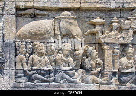 Full Frame shot de sculpter à Borobudur Banque D'Images