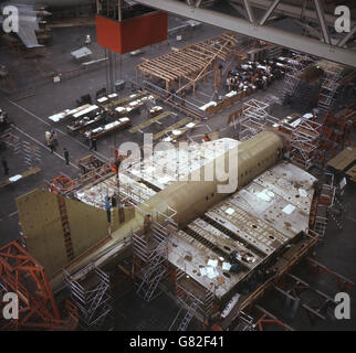 Aviation - Concorde - Filton, Bristol.Image montrant les travaux en cours sur le deuxième prototype de l'avion de ligne Concorde à Filton, Bristol. Banque D'Images