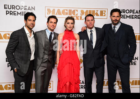 (De gauche à droite) Adam Rodriguez, Matt Bomer, Amber Heard, Channing Tatum et Joe Manganiello assistent à la première Magic Mike XXL qui s'est tenue au vue West End, 3 Cranbourn Street, Leicester Square, Londres.Date de la photo: Mardi 30 juin 2015.Le crédit photo devrait se lire comme suit : Ian West/PA Wire Banque D'Images