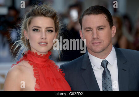 Amber Heard et Channing Tatum arrivent à la première européenne Magic Mike XXL à vue West End, Leicester Square, Londres. Banque D'Images