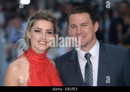 Amber Heard et Channing Tatum arrivent à la première européenne Magic Mike XXL à vue West End, Leicester Square, Londres. Banque D'Images