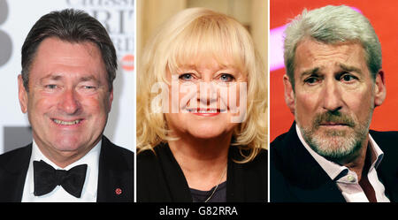 Photos de (de gauche) Alan Titchmarsh, Judy Finnigan et Jeremy Paxman. Banque D'Images