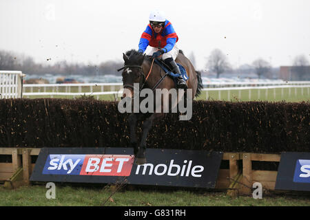 Jockey Lee Edwards équitation Epading Univers dans le Skybet vous êtes dans? Chase de handicap de novices. Banque D'Images