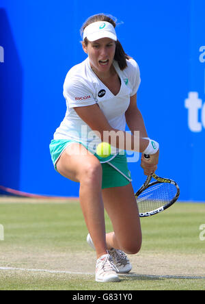 Tennis - 2015 Aegon Open Nottingham - 5e jour - Nottingham tennis Centre. Johanna Konta en action contre Monica Niculescu Banque D'Images