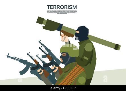 Groupe terroriste armé le terrorisme Concept Illustration de Vecteur