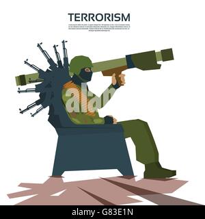 Groupe terroriste armé le terrorisme Concept Illustration de Vecteur