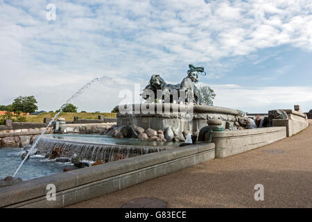 (Fontaine Gefion Springvandet) à Churchillparken près de Langelinie à Copenhague Danemark Banque D'Images