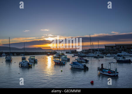 Lyme Regis Dorset Angleterre Dawn au Cobb, le port historique Adrian Baker Banque D'Images