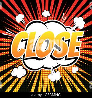Fermer comic book-bulle retro style Illustration de Vecteur