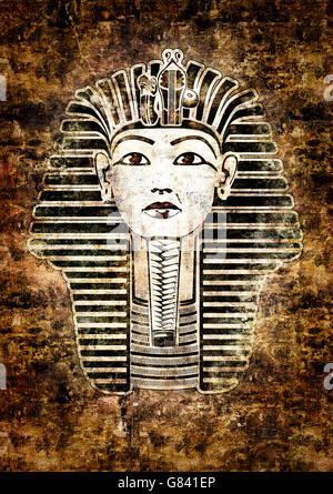 Pharaon égyptien Toutankhamon masque king style vintage Banque D'Images