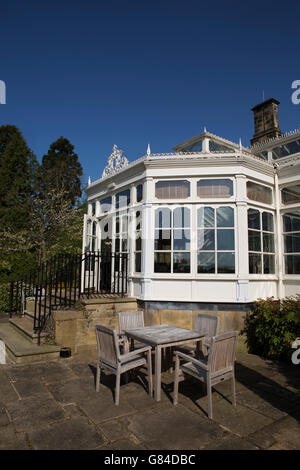 Matfen Hall à conservatoire dans le Northumberland, en Angleterre. Banque D'Images