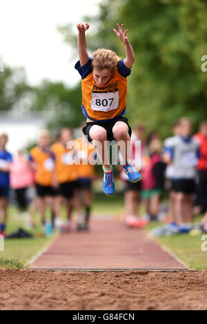 Athlétisme - Sainsbury's School Lancement de jeux avec Jonnie Peacock - Long Eaton Banque D'Images