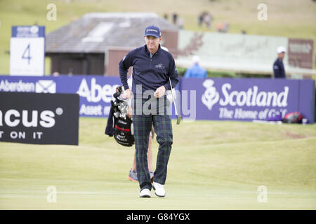 Jimmy Walker aux États-Unis sur le 9e green lors d'une journée de prévisualisation devant l'Open d'Écosse au Gullane Golf Club, East Lothian. APPUYEZ SUR ASSOCIATION photo. Date de la photo: Mercredi 8 juillet 2015. Voir PA Story GOLF Gullane. Le crédit photo devrait se lire comme suit : Kenny Smith/PA Wire. RESTRICTIONS : aucune utilisation commerciale. Pas de fausse association commerciale. Pas d'émulation vidéo. Aucune manipulation des images. Banque D'Images