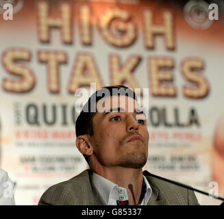 Anthony Crolla parle lors d'une conférence de presse au Grosvenor Casino de Manchester. Banque D'Images