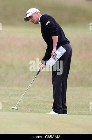 Golf - le championnat ouvert 2015 - troisième jour de pratique - St Andrews.Robert Dinwiddie d'Angleterre pendant une journée d'entraînement avant le Championnat d'Open 2015 à St Andrews, Fife. Banque D'Images