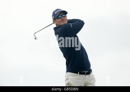 Golf - le championnat ouvert 2015 - cinquième jour - St Andrews.Justin Rose, d'Angleterre, débarque pendant la cinquième journée du Championnat d'Open 2015 à St Andrews, Fife. Banque D'Images