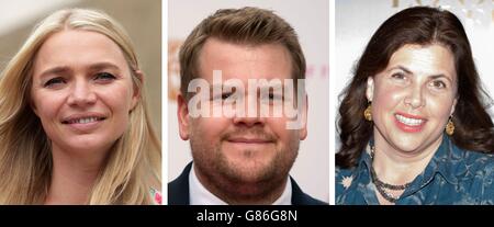 Photos de Jodie Kidd, James Corden et Kirstie Allsopp. Banque D'Images