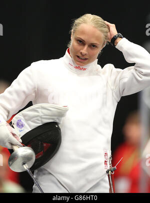 Svetlana Lebedeva en Russie pendant le deuxième jour des championnats européens modernes de Pentathlon à l'Université de Bath. APPUYEZ SUR ASSOCIATION photo. Date de la photo: Mercredi 19 août 2015. Voir l'histoire de PA PENTATHLON européen. Le crédit photo devrait être le suivant : Tim Goode/ PA Wire Banque D'Images