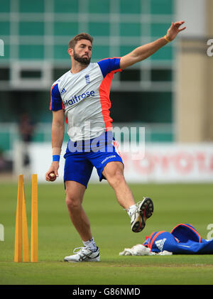 Cricket - quatrième essai Investec Ashes - Angleterre nets - deuxième jour - Trent Bridge.Le Liam Plunkett d'Angleterre pendant la session filets à Trent Bridge, Nottingham. Banque D'Images