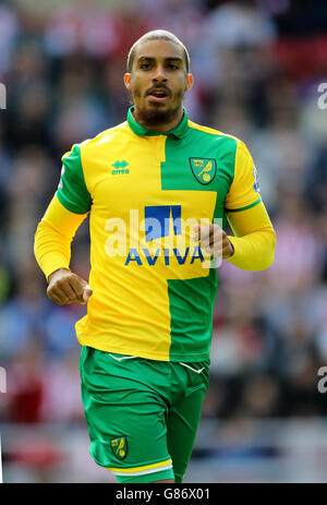 Lewis Grabban de Norwich City pendant le match de la Barclays Premier League au stade de Light, Sunderland. APPUYEZ SUR ASSOCIATION photo. Date de la photo: Samedi 15 août 2015. Voir PA Story FOOTBALL Sunderland. Le crédit photo devrait se lire comme suit : Richard Sellers/PA Wire. . Aucune utilisation avec des fichiers audio, vidéo, données, listes de présentoirs, logos de clubs/ligue ou services « en direct » non autorisés. Utilisation en ligne limitée à 45 images, pas d'émulation vidéo. Aucune utilisation dans les Paris, les jeux ou les publications de club/ligue/joueur unique. Banque D'Images