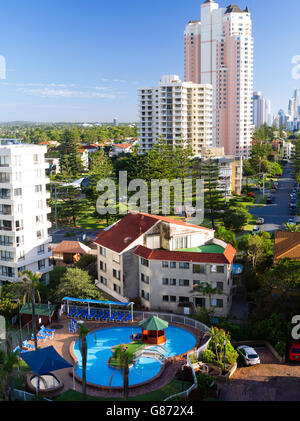 Vue sur l'horizon de Broadbeach, Queensland, Australie, près de Brisbane et la Gold Coast. Banque D'Images